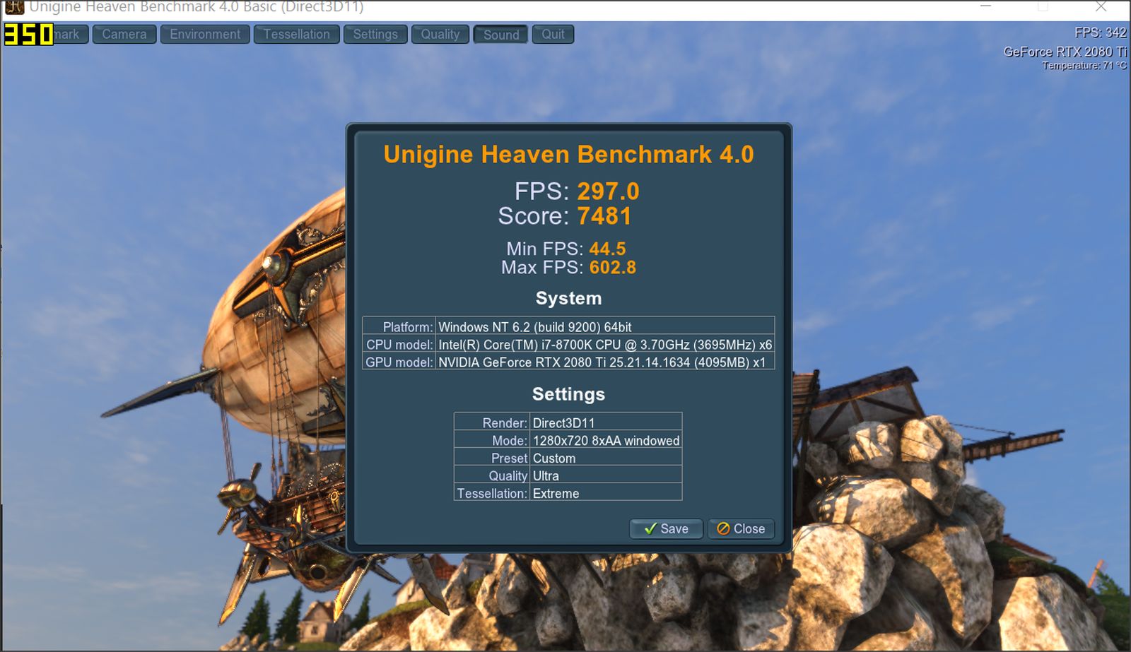 unigine heaven benchmark score 3996